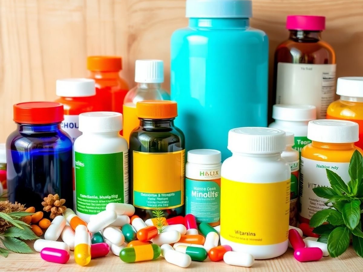 Suplimente nutritive pentru imunitate pe fundal natural.