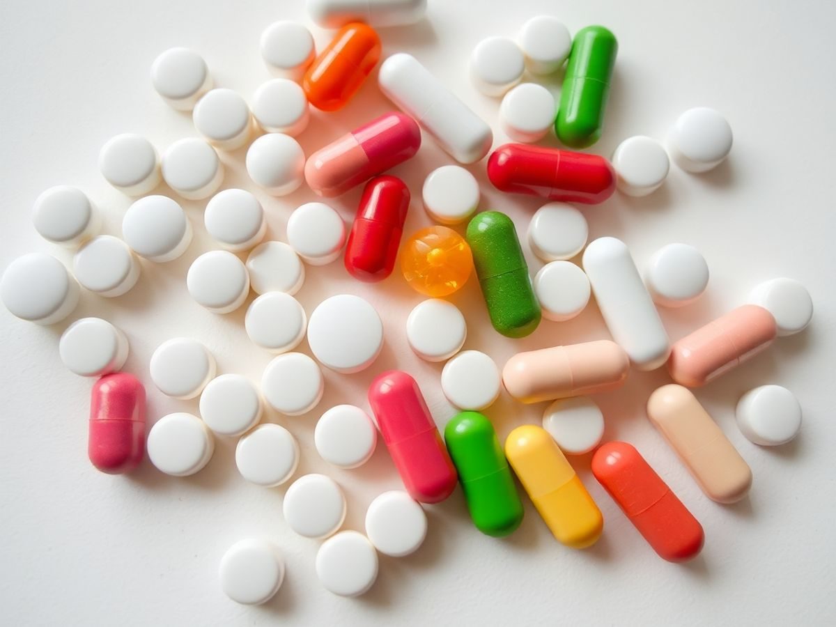 Pastile și capsule cu plante medicinale.